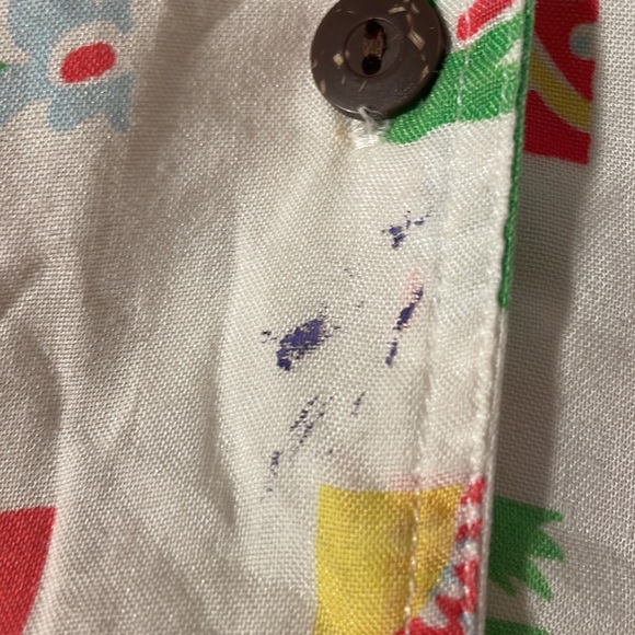 Vintage 1980s Hawaiian Tiki Luau Collared Shirt Top Blouse. Size: M USED!! - Picture 9 of 10